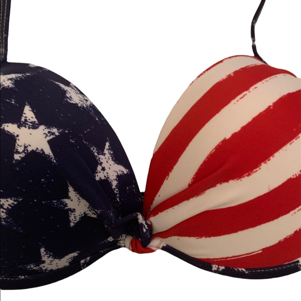 American Bathing Suit Set Red Blue Bikini White Summer Woman Size M